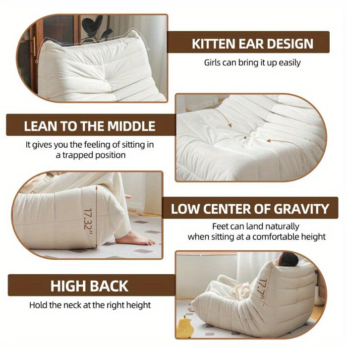 White Corner Bean Bag Chair