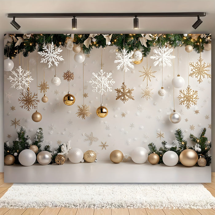 Winter Wonderland Christmas Theme with Snowflakes and Glitter