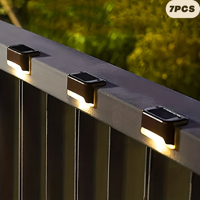 7pcs Waterproof Solar Deck Lights for Outdoor Stairs