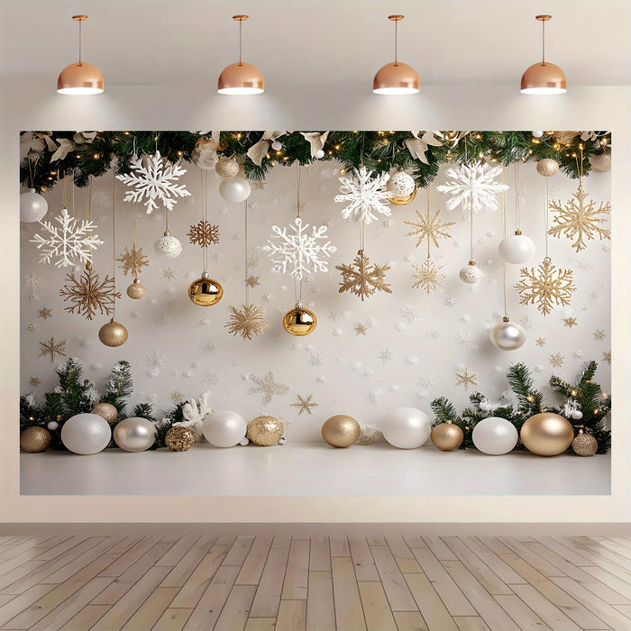 Winter Wonderland Christmas Theme with Snowflakes and Glitter