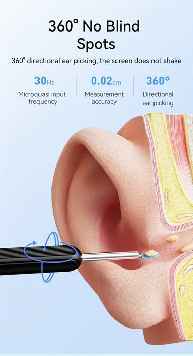 Metal, Plastic, and Silicone Smart Earwax Cleaner