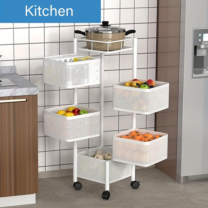 5-Tier Rotating Kitchen Storage Shelf