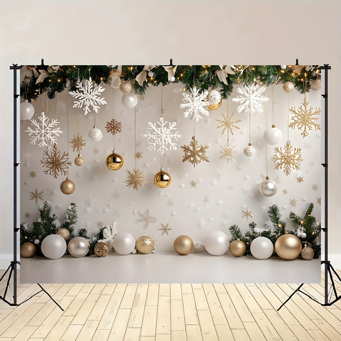 Winter Wonderland Christmas Theme with Snowflakes and Glitter