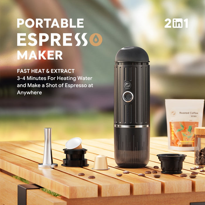 Portable Electric Espresso Machine, Travel 2 In 1 Coffee Maker