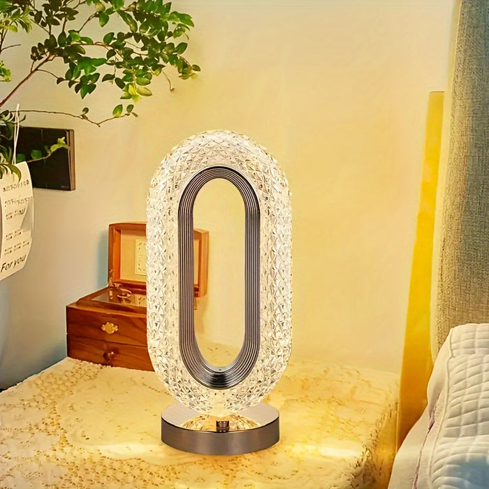 Luxury Oval Crystal Table Lamp,