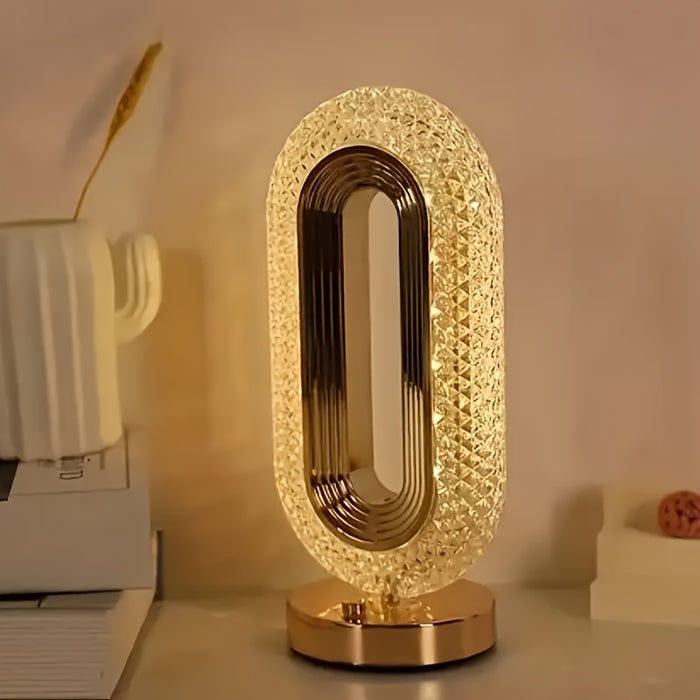 Luxury Oval Crystal Table Lamp,