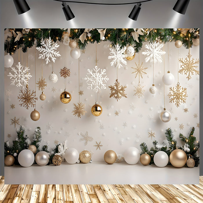 Winter Wonderland Christmas Theme with Snowflakes and Glitter