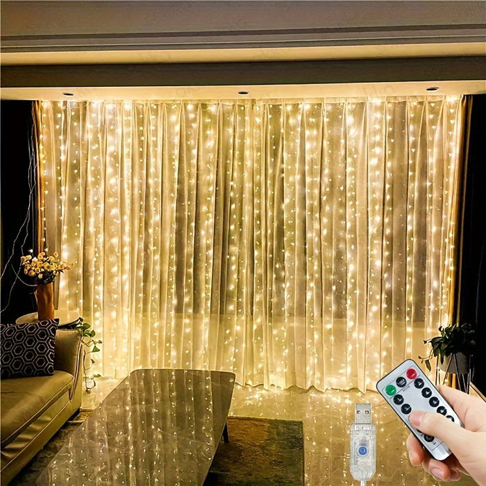 600-LED Curtain String Lights