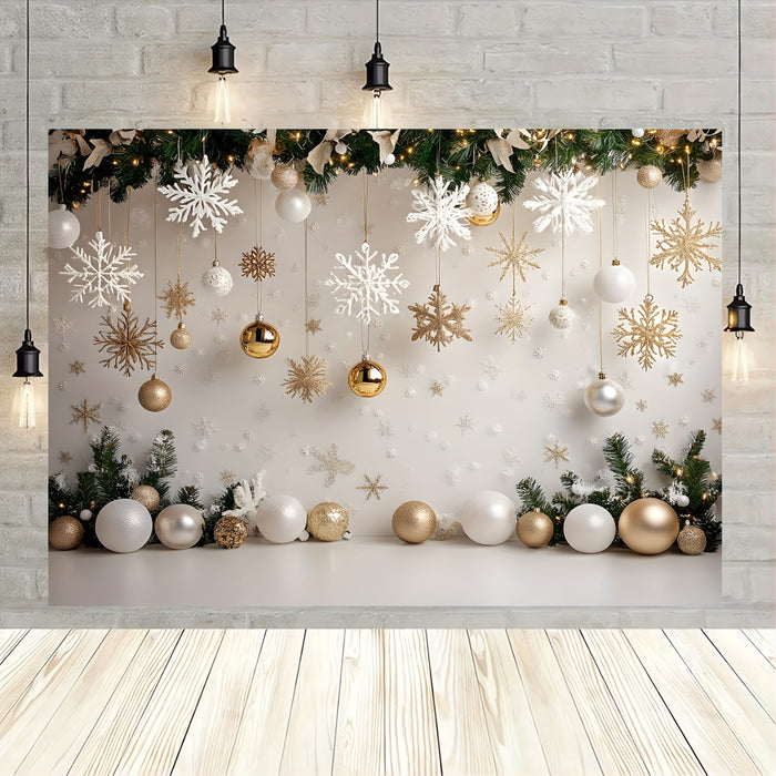 Winter Wonderland Christmas Theme with Snowflakes and Glitter