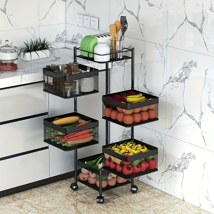 5-Tier Rotating Kitchen Storage Shelf